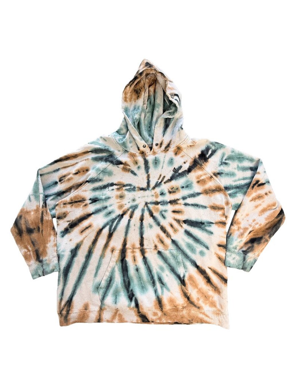 Volcom Tie Dye Hoodie Large, Skate Style Hoodie, Y2K Streetwear Womens